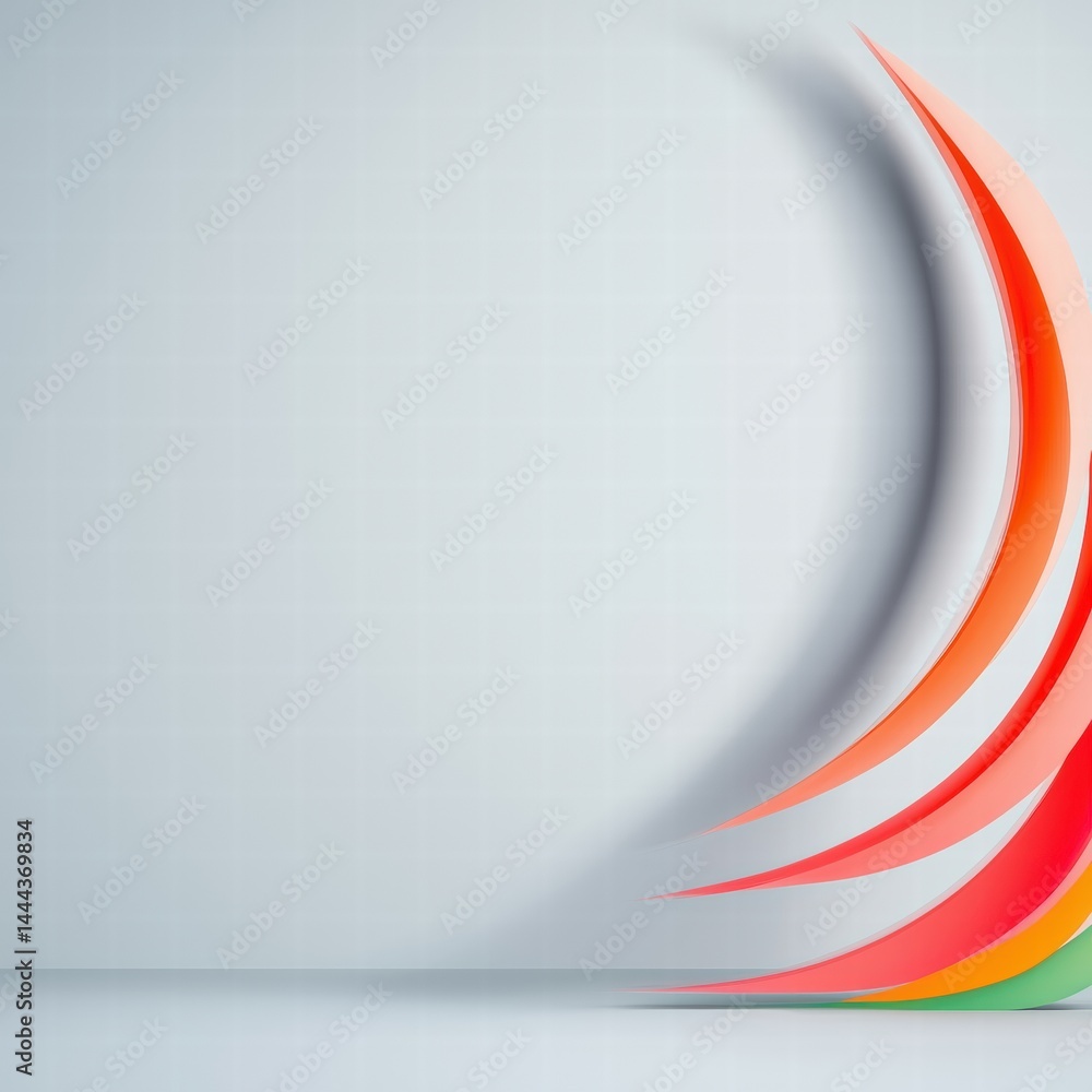 Poster abstract curved lines repeatedly flowing in a dynamic pattern, creating a visual rhythm and style