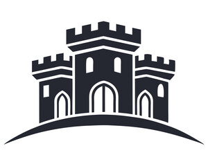 Fototapeta premium Castle Logo Design – Fortress Icon for Security, Real Estate, or Construction Branding