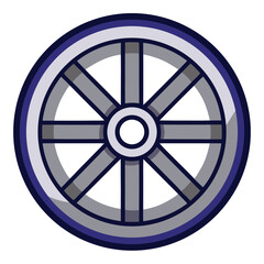 Naklejka premium Wheel icon isolated on white background