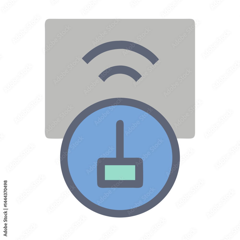 Poster router and repeater vector icon for network infrastructure