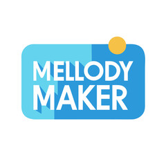 Melody Maker logo with blue and white text