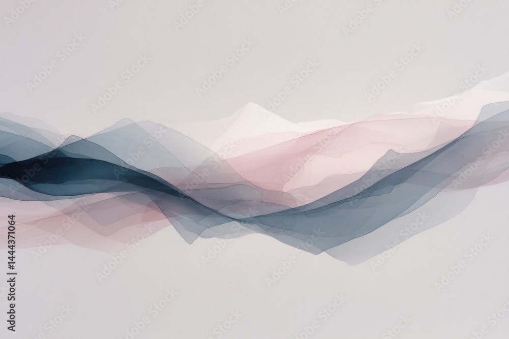 Poster vast expanse of abstract intertwining lines and shapes with muted color palette invites contemplatio