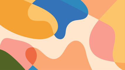 blue and orange abstract blob shapes vector background illustration