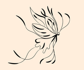 Abstract floral vector illustration design shows a natural flower pattern with leaf elements for art decoration