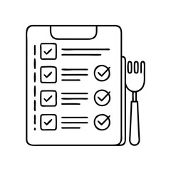 meal plan icon, meal plan line art - simple line art of meal plan, perfect for meal plan logos and icons