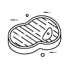 meat steak icon, meat steak line art - simple line art of meat steak, perfect for meat steak logos and icons