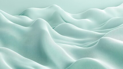 Obraz premium Soft, flowing waves of textured fabric in serene pastel setting