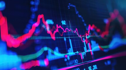 Line icon of a stock chart with a fluctuating line