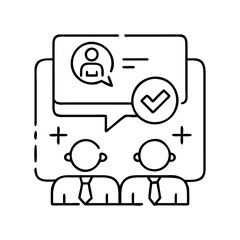 meeting feedback icon, meeting feedback line art - simple line art of meeting feedback, perfect for meeting feedback logos and icons