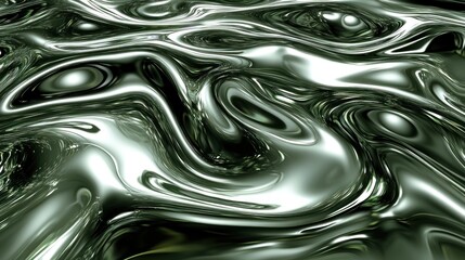 Abstract liquid metallic surface with flowing patterns.