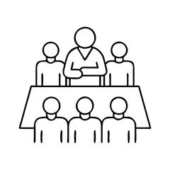 meeting host icon, meeting host line art - simple line art of meeting host, perfect for meeting host logos and icons