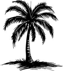 Summer palm trees tropical beach destination illustrative vibrant environment artistic viewpoint nature concept