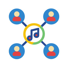 People connected by music platform or social media