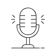 microphone icon, microphone line art - simple line art of microphone, perfect for microphone logos and icons