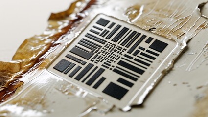 Intricate abstract technology composition with a geometric grid structure