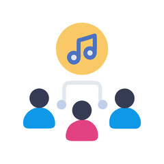 Music collaboration, event, or community listening icon graphic