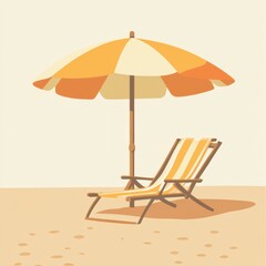 Fototapeta premium beach umbrella and chairs