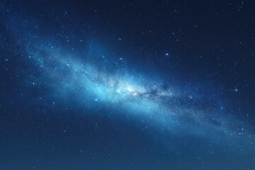 Obraz premium vibrant neon-hued universe with vast galaxies and twinkling stars illuminated against deep space backdrop