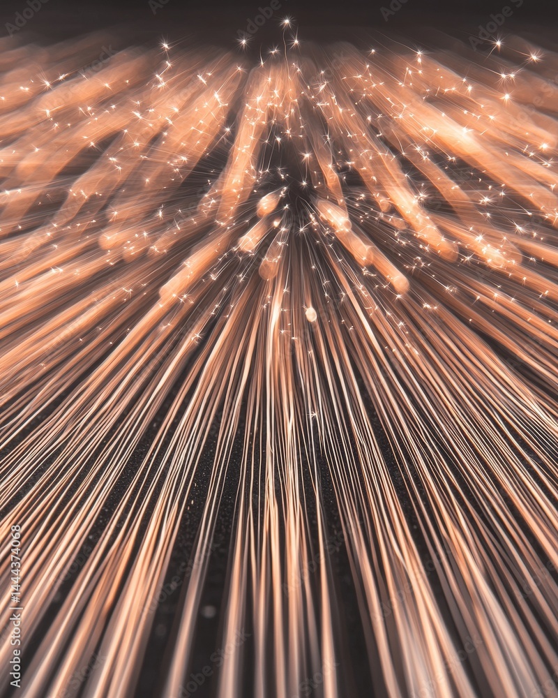 Poster dynamic bunch of light streaks creating a vibrant and colorful abstract display of motion and energy