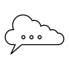 Cloud Speech Bubble: A simple yet evocative cloud-shaped speech bubble, a universally recognized symbol of communication, thought, and dialogue.
