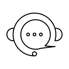Customer Support Icon: A minimalist icon, showcasing a headset integrated with a speech bubble. This clean and versatile design represents the core principles of customer service.