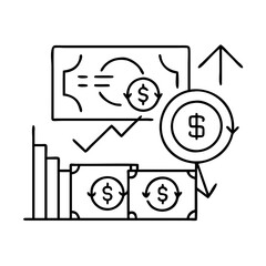 monetary policy icon, monetary policy line art - simple line art of monetary policy, perfect for monetary policy logos and icons