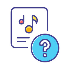 Uncertain Music: Question Mark on Music Notes Sheet