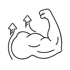 muscle gain icon, muscle gain line art - simple line art of muscle gain, perfect for muscle gain logos and icons