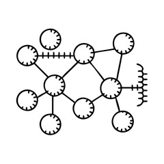 network diagram icon, network diagram line art - simple line art of network diagram, perfect for network diagram logos and icons