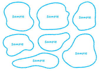 手描きのクレヨン素材　ラフな形のフレームセット