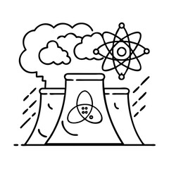 nuclear energy icon, nuclear energy line art - simple line art of nuclear energy, perfect for nuclear energy logos and icons