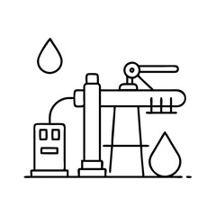 oil gas icon, oil gas line art - simple line art of oil gas, perfect for oil gas logos and icons
