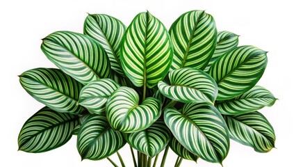 Fototapeta premium Calathea Orbifolia Leaves Isolated on White Background