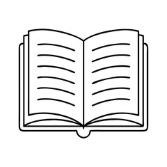 open book icon, open book line art - simple line art of open book, perfect for open book logos and icons