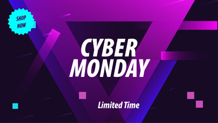 purple gradient Cyber monday concept with abstract design banner