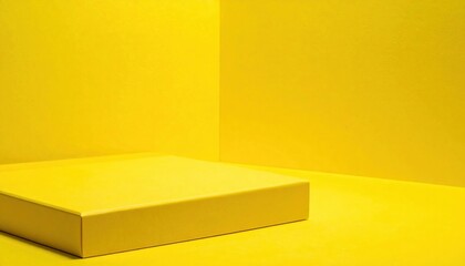 Bright Yellow Square Platform Product Display