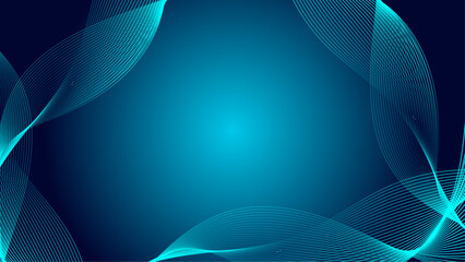 blue wave line banner with blank space background