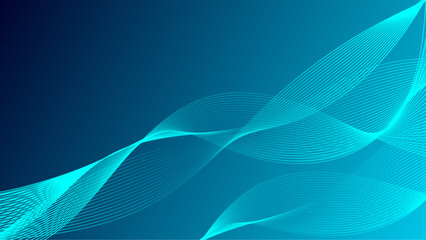 blue wave line banner with blank space background