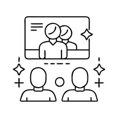 participants icon, participants line art - simple line art of participants, perfect for participants logos and icons