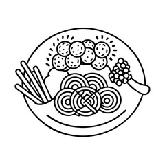 pasta icon, pasta line art - simple line art of pasta, perfect for pasta logos and icons