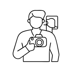 photographer icon, photographer line art - simple line art of photographer, perfect for photographer logos and icons