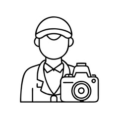 photographer icon, photographer line art - simple line art of photographer, perfect for photographer logos and icons