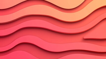 Abstract, three-dimensional wavy design with a gradient of peachy tones.