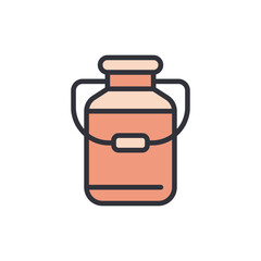Milk container colored icons, minimalist vector illustration ,simple transparent graphic element .Isolated on white background