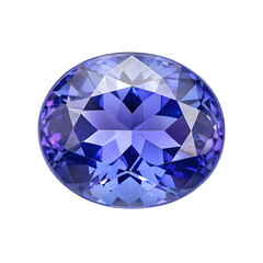 Centered and front-facing tanzanite, showcasing symmetry and rich blue-violet hues