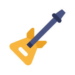 Minimalist Electric Guitar Icon on Black Background