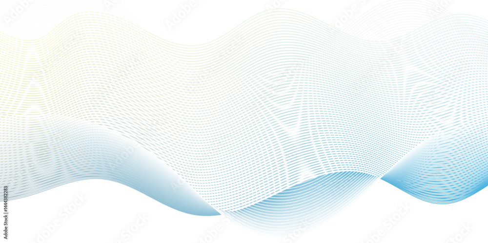 Poster abstract geometric technology flow grid blend curve wave line digital isolated energy, music dynamic
