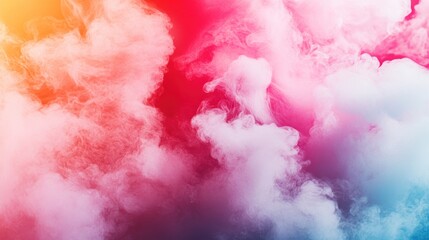Fototapeta premium Vibrant abstract cloud-like smoke formations in a spectrum of colors.