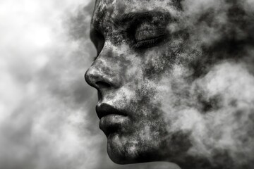 Depression care. Low mood. Environmental stressors - cause of depression: abstract image of health condition. Metaphorical environmental stressors emotions of a loss of pleasure or interest.