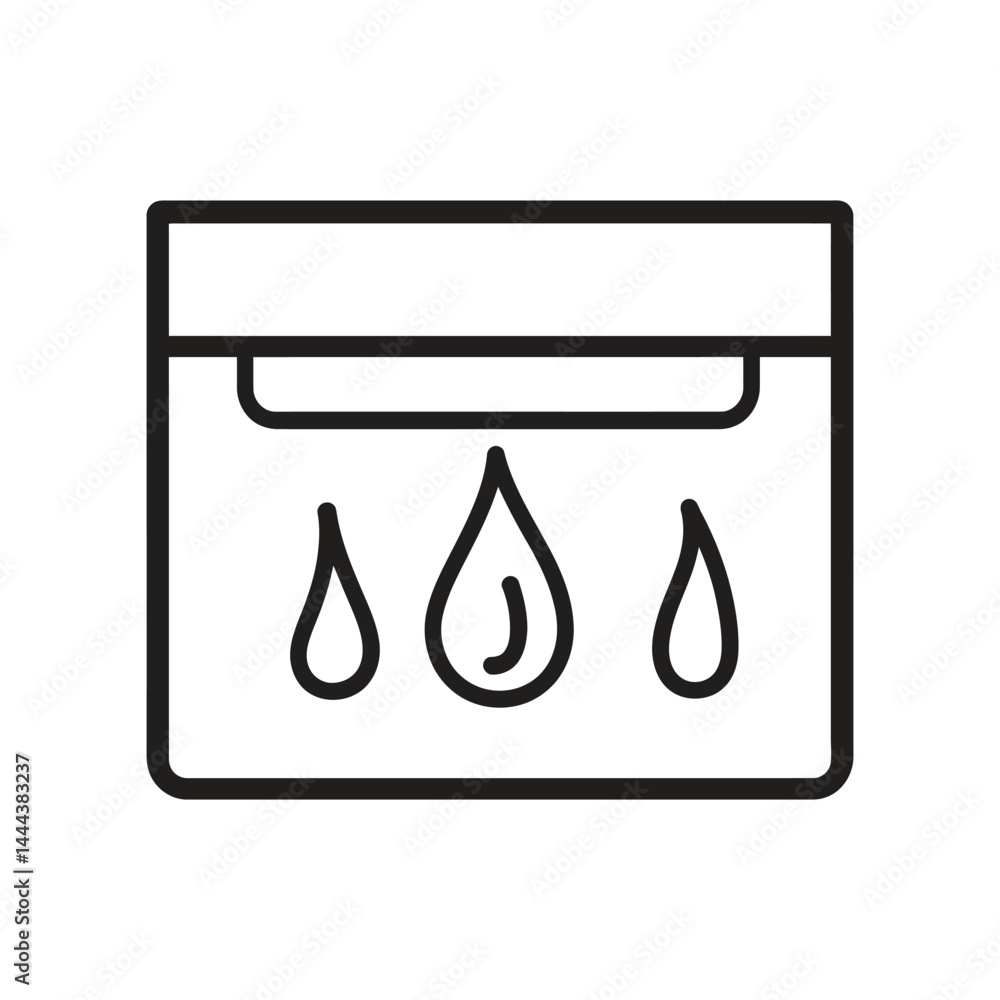 Poster Container with Fluid Dripping Linear Icon on Transparent Background Minimalist Design